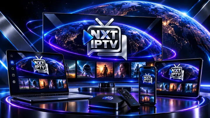 NXT IPTV on a TV, a tablet and a phone
